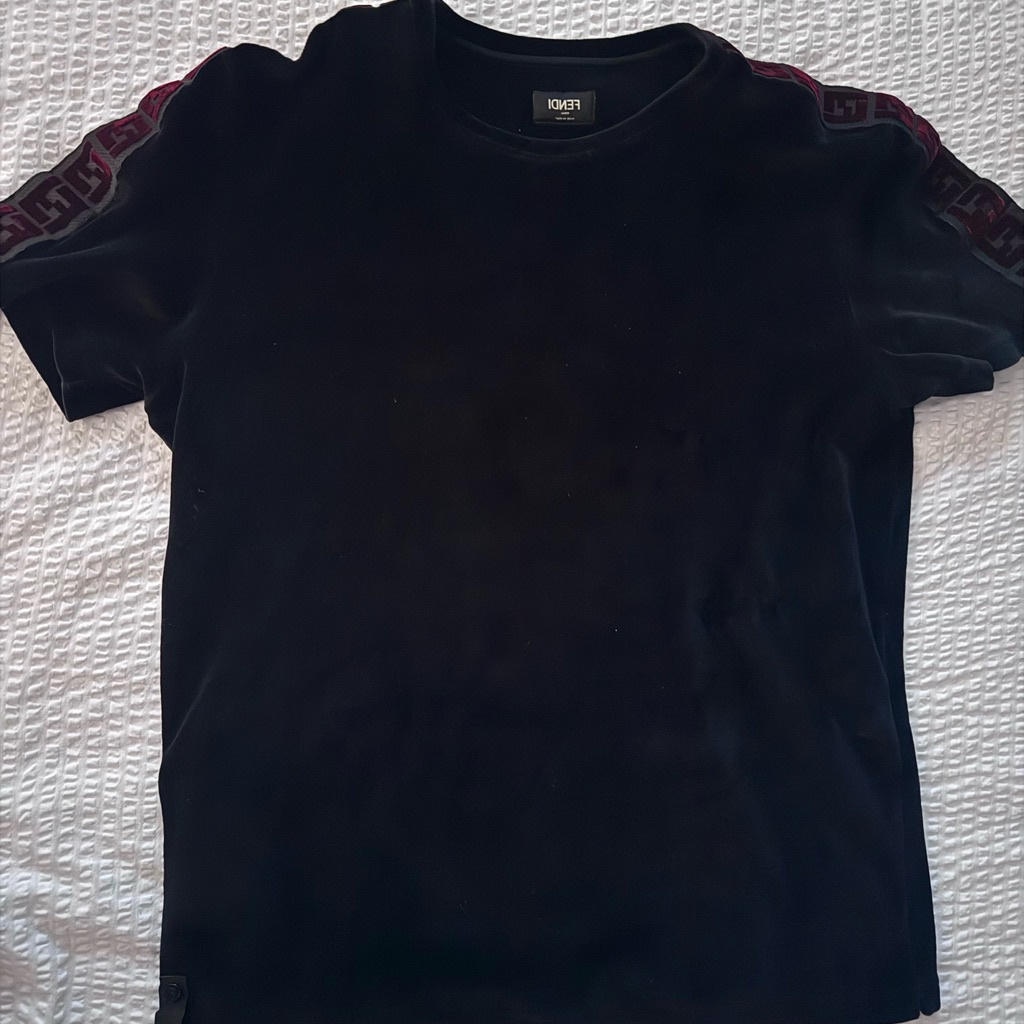 Fendi Black Tee With Red Accents